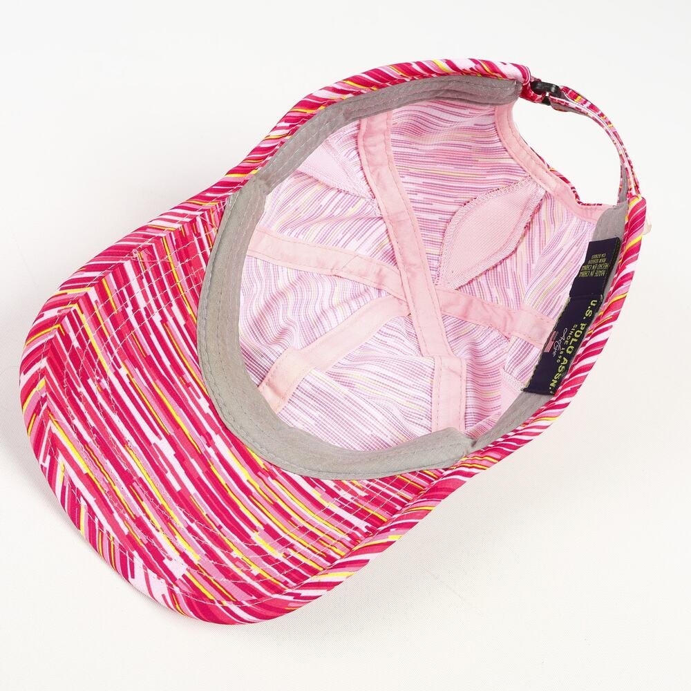US Polo Assn Womens Athletic H&L Walking Running Biking Packable Hat Pink Multi - Picture 7 of 8